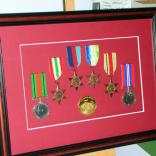 Medals with a red mount
